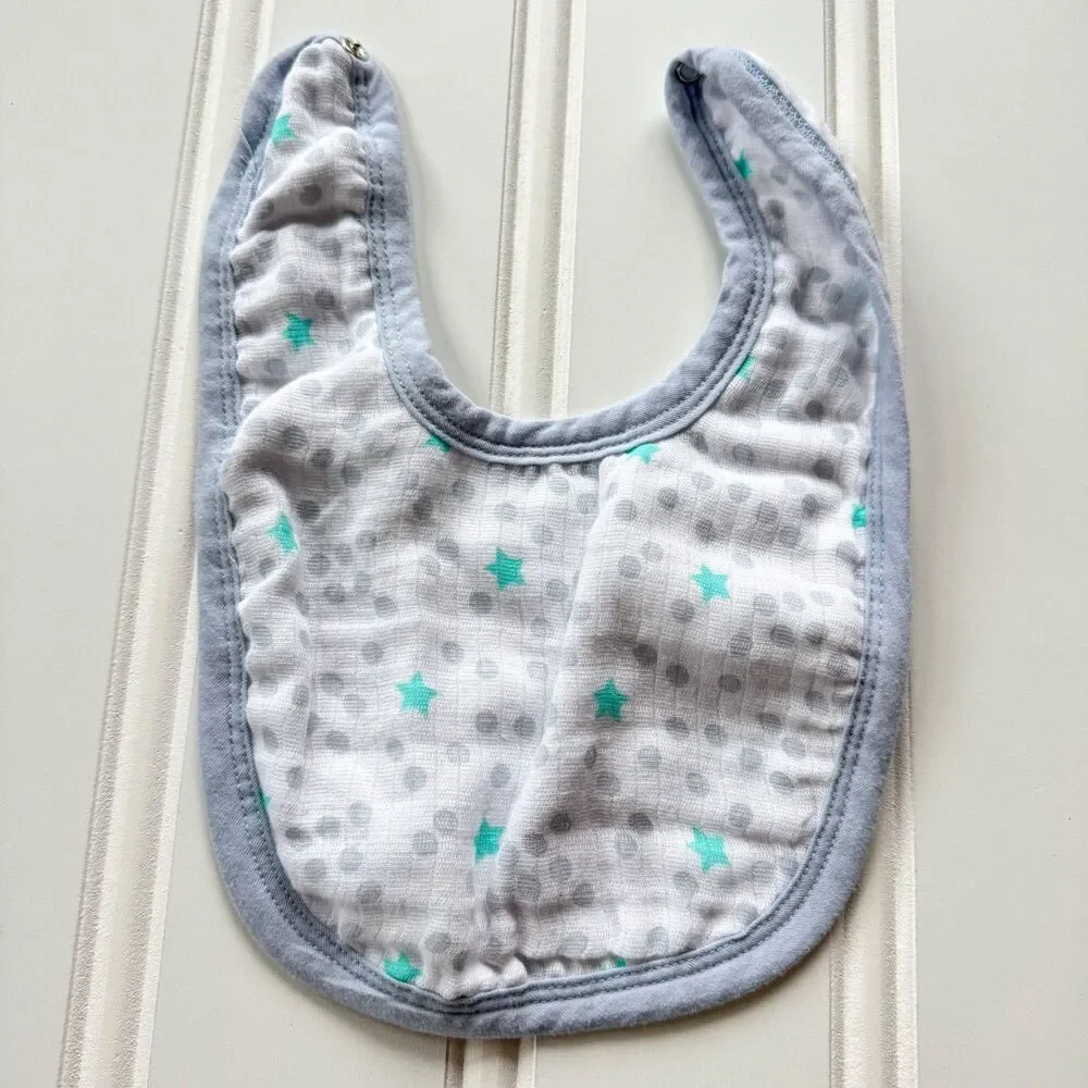 Set of 2 Ideal Baby by aden & anais Cotton Bibs | Elephants and Polka Dots